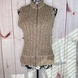 Woolrich Ramie Wool Blend Hickory Heather Sleeveless Vest Full Zip